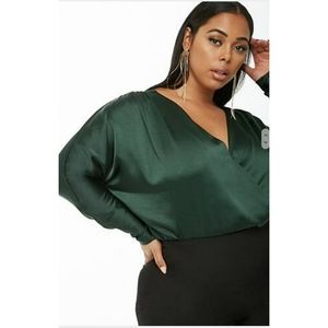 Emerald Green Surplice Bodysuit